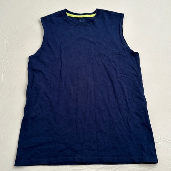 Fruit of the Loom navy blue sleeveless muscle t-shirt - Picture 1 of 5
